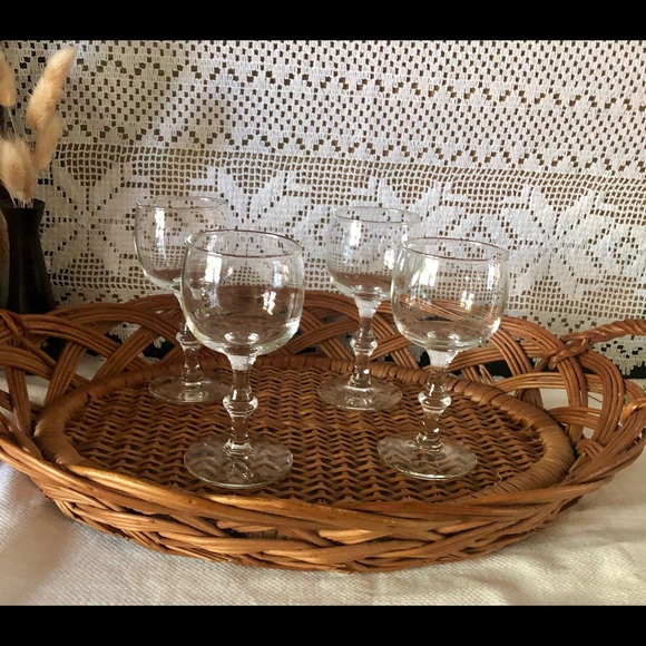 Vintage MCM set of 4 petite wine goblets - Picture 5 of 10